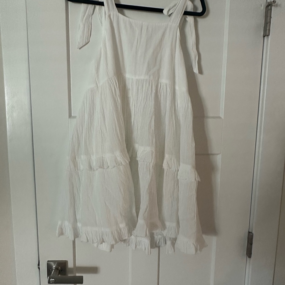 Aerie White Smocked Tiered Mini Dress